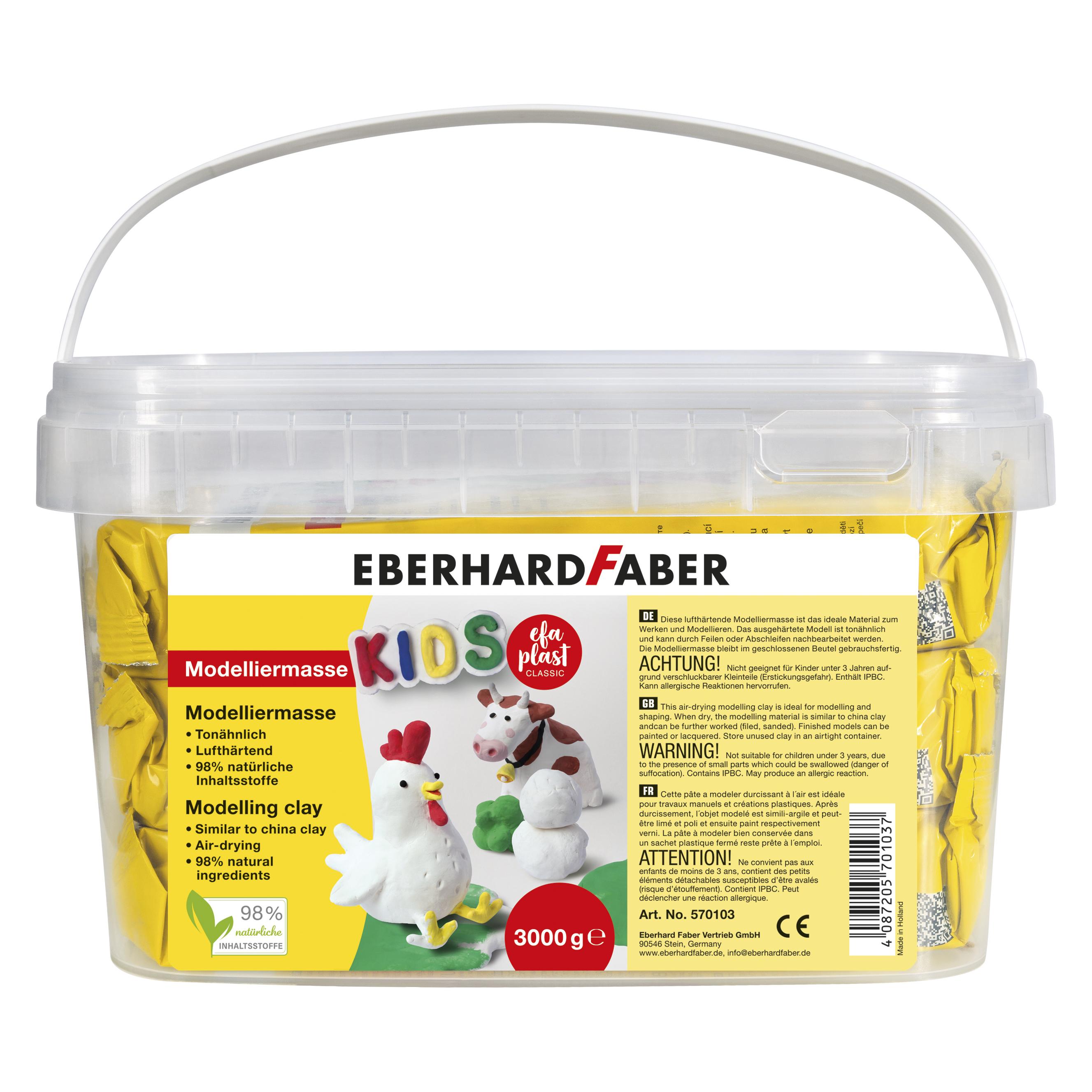 EberhardFaber Modelliermasse EFA PLAST Classic Kids 3 kg, Weiss (570103)