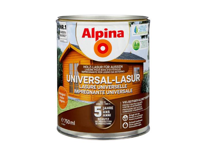 Alpina Universal-Lasur Mahagoni 0.75 l Seidenmatt