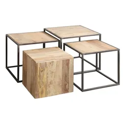 WOLFMÖBEL Couchtisch Stadium Holz Orange Mango