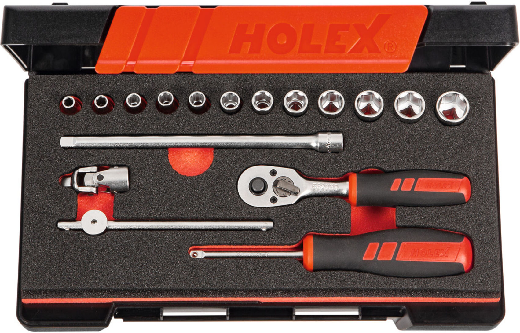 Holex Steckschlüssel-Sortiment 1/4 Zoll-Vierkant 17-teilig, Typ: 6 (630168 6)