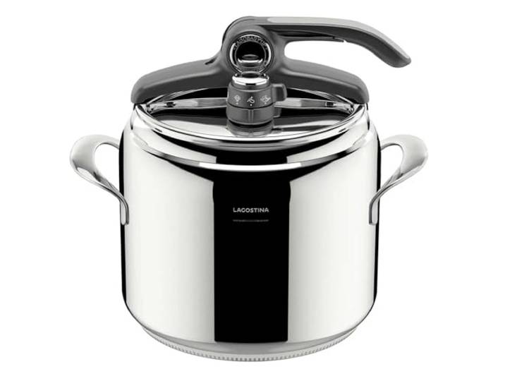 Lagostina Diva Schnellkochtopf 9L Edelstahl mit Korb inklusive Lagofusion®-Boden und 2-Druckventil, induktionsgeeignet