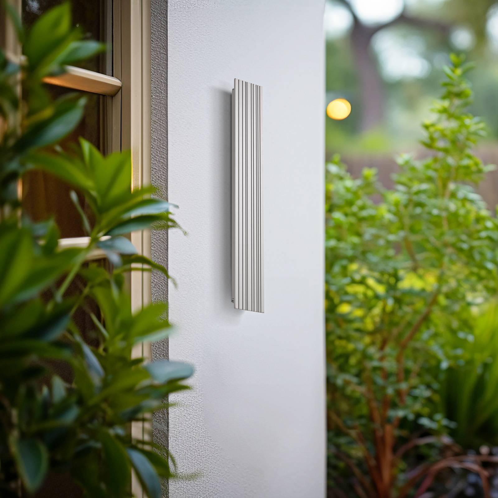 LED Aussenwandleuchte Melira Lucande, alu / grau / zink, Aluminium, Modern, LED Wandleuchte außen