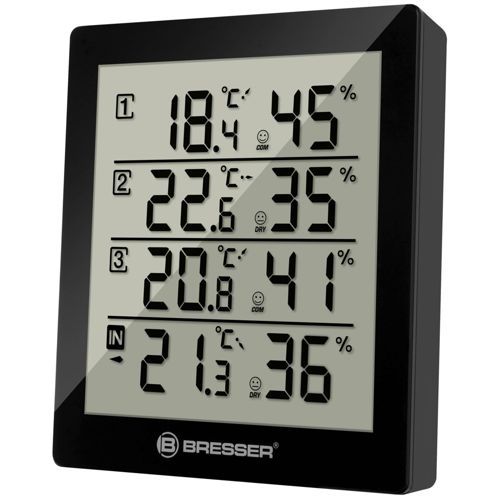 Bresser Temeo Hygro Quadro schwarz