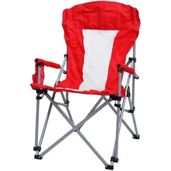 Campingstuhl MCW-L50, Klappstuhl Anglerstuhl Regiestuhl, waschbar Schutzhülle Stahl Stoff/Textil ~ rot