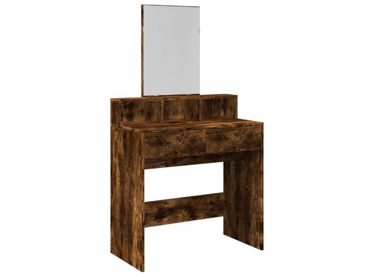 vidaXL Coiffeuse avec miroir chêne fumé 80x41x144\,5 cm
