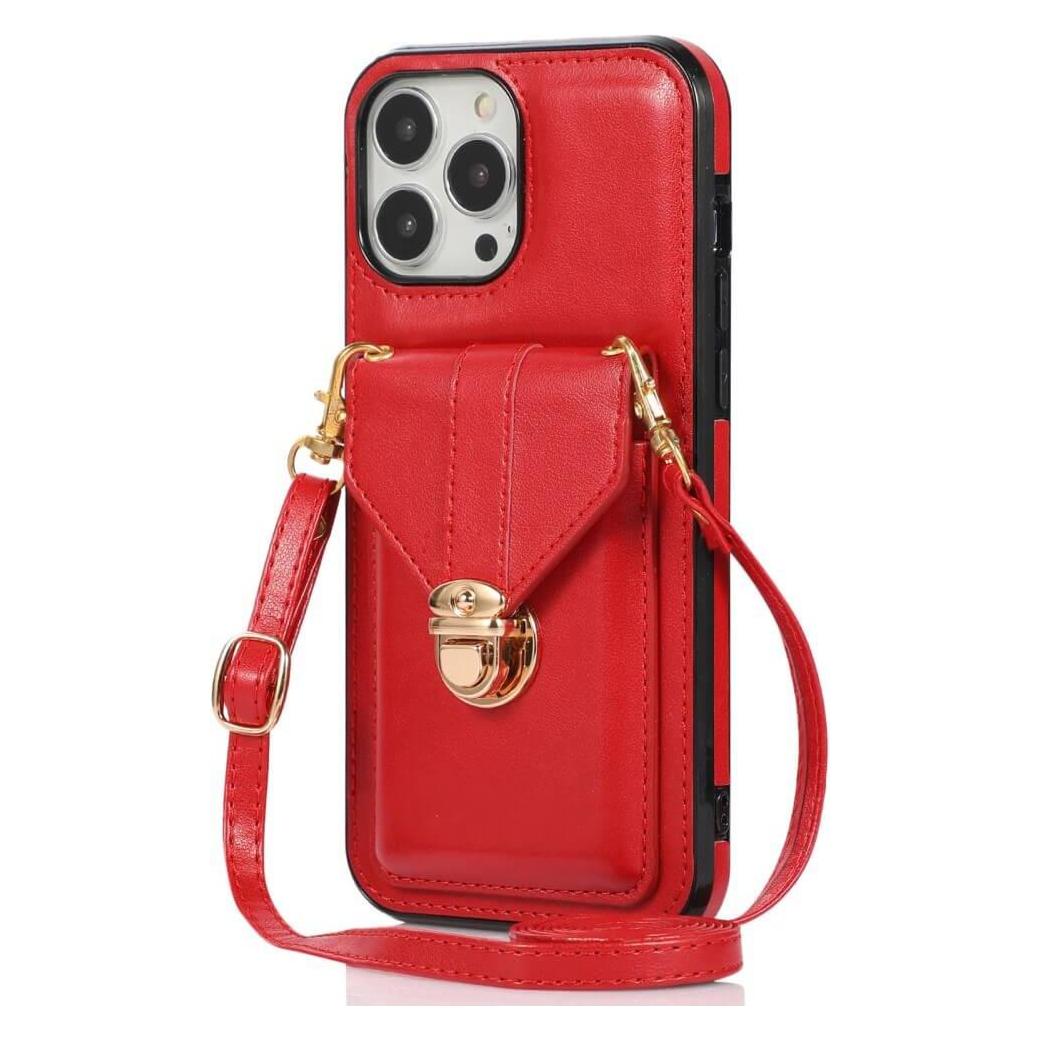 Cover-Discount iPhone 15 Pro - Schutzhülle Case mit Tasche rot (Apple iPhone 15 Pro) (660155751E)
