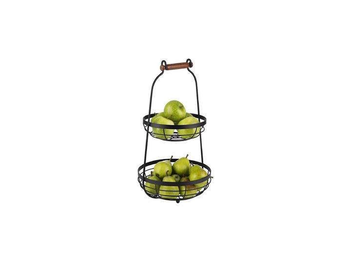 Etagere APS 2-stufige Etagère , schwarz, B:26cm H:48cm Ø:26cm, Metall, Servierplatten, Etagere, mit Holgriff, Ø 26 cm, 2-stufig, vielseitig einsetzbar