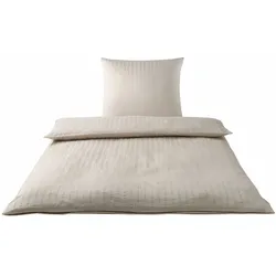 Elegante Seersucker Bettwäsche »Chelsea« Sand 7013-77 Kissen 40x80 cm