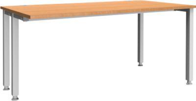 Schäfer Shop Genius Schreibtisch MODENA FLEX, 4-Fuß-Quadratrohr, verkürzte Seitenteile, B 1600 mm, buche