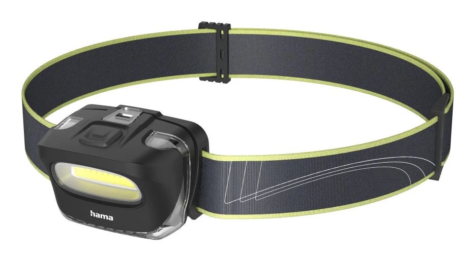Hama LED-Stirnlampe "HL110", Batterien, COB, Kopflampe zum Joggen, Sport, 2 Modi 00228614