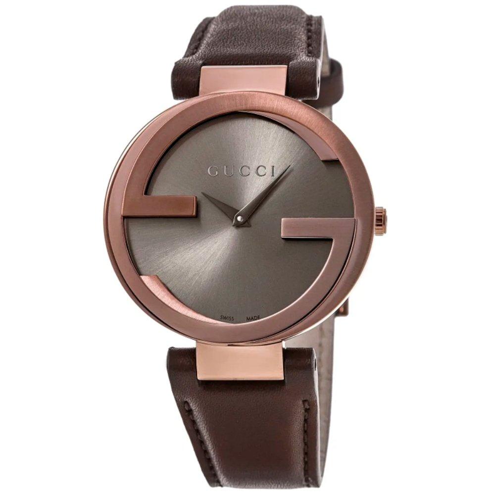 Gucci Damen YA133309 Interlocking G Braunes Zifferblatt Luxusuhr