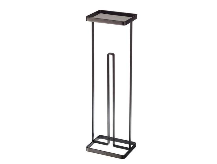Toilettenpapierhalter, Schwarz, Metall, 12x52x16 cm, Badezimmer, WC Ausstattung, WC-Rollenhalter
