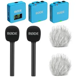 RØDE Mikrofon-Funksystem Wireless GO Gen 3 Blau Interview Set 2, Mikrofon
