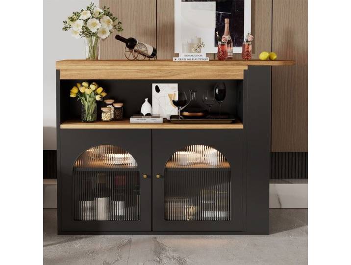 Table À Manger Télescopique Rotative 138-193cm - Avec LED Moderne - Table Extensible Salle À Manger Noir
