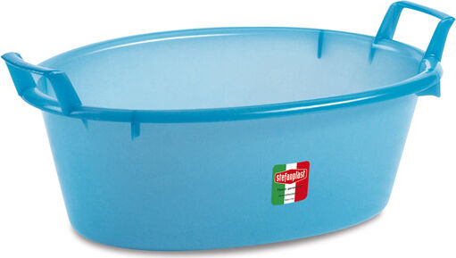 stefanplast 31800 Catino Bacinella In Plastica Ovale Capacità Lt. 75 Cm. Ø 80x31 H Colore Azzurro - Linea Pulizia - 31800
