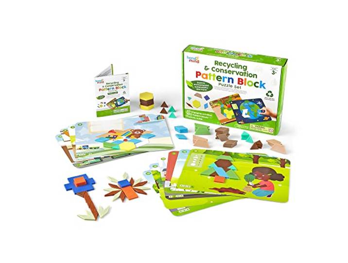 Learning Resources hand2mind Hergebruik en Behoud Patroon Blok Puzzle 110-Stukken Set
