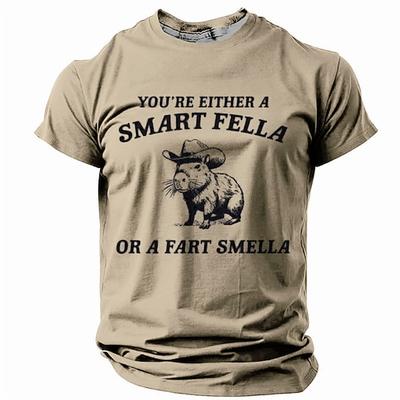Herren Lustiges Capybara Grafik T-Shirt Schlauer Kerl Furz Geruch Wortspiel
