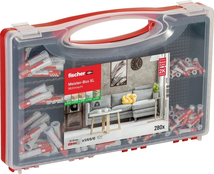 Fischer Meister-Box XL Wohnraum (hellgrau/rot, 280-teilig)