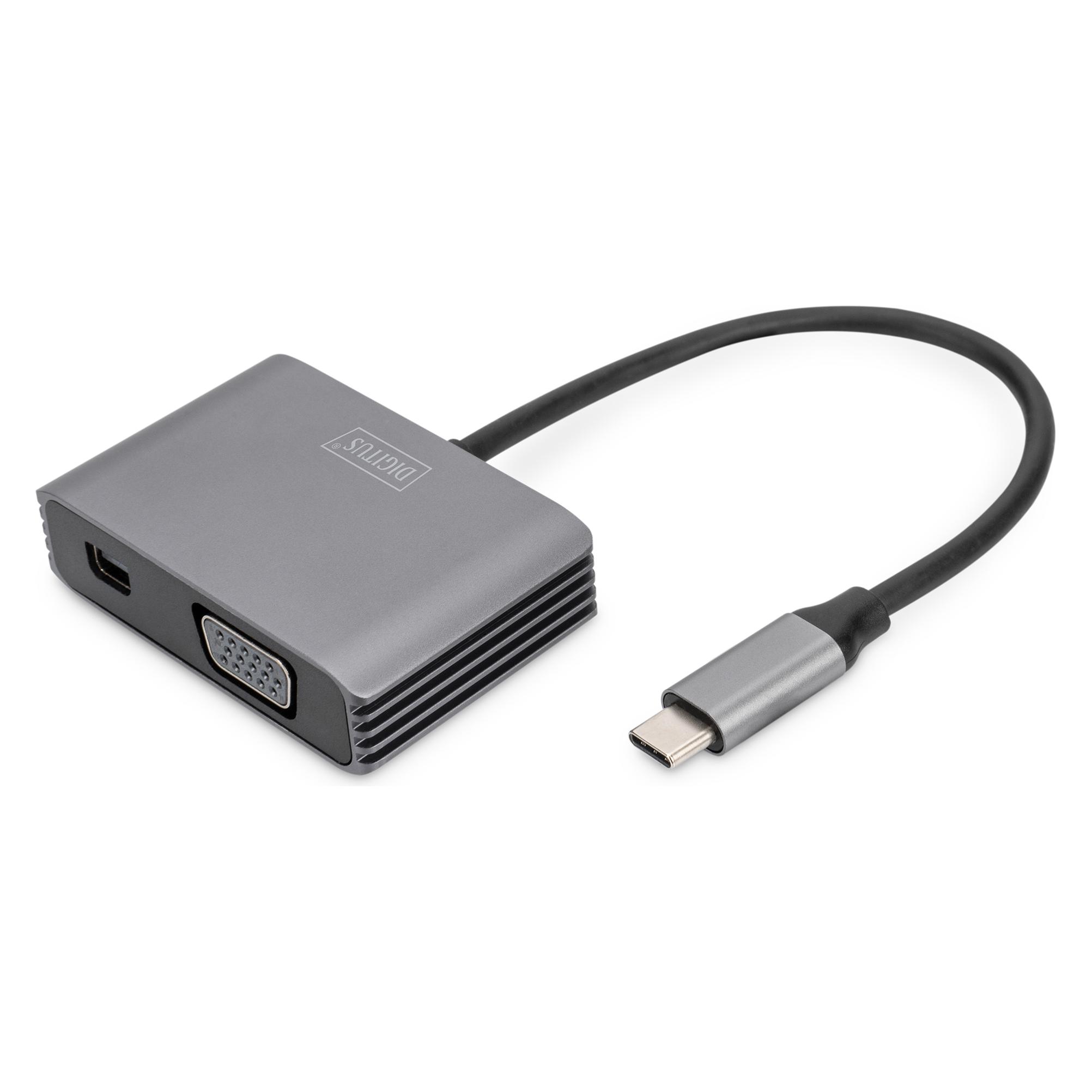 Digitus USB-C 4K 2in1 Mini DisplayPort + VGA Grafik-Adapter (VGA) (DA-70825)