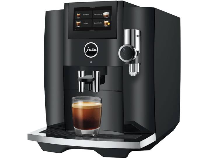 JURA Kaffeevollautomat 15482 S8 (EB) , schwarz (piano schwarz (eb)), B:34,8cm H:28cm T:44,6cm, Kaffeevollautomaten, 27 Spezialitäten, Touch, Sweet Foam & Sirupaufsatz, Kaffeevollautomat, Topseller