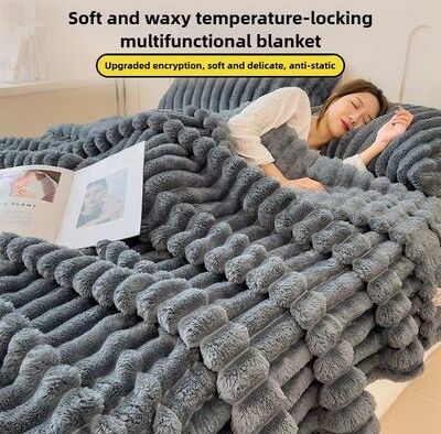 Inspired Finds Thick Wide Striped Flannel Multifunctional Blanket All Purpose Home Throw 5 78.74x90.55in