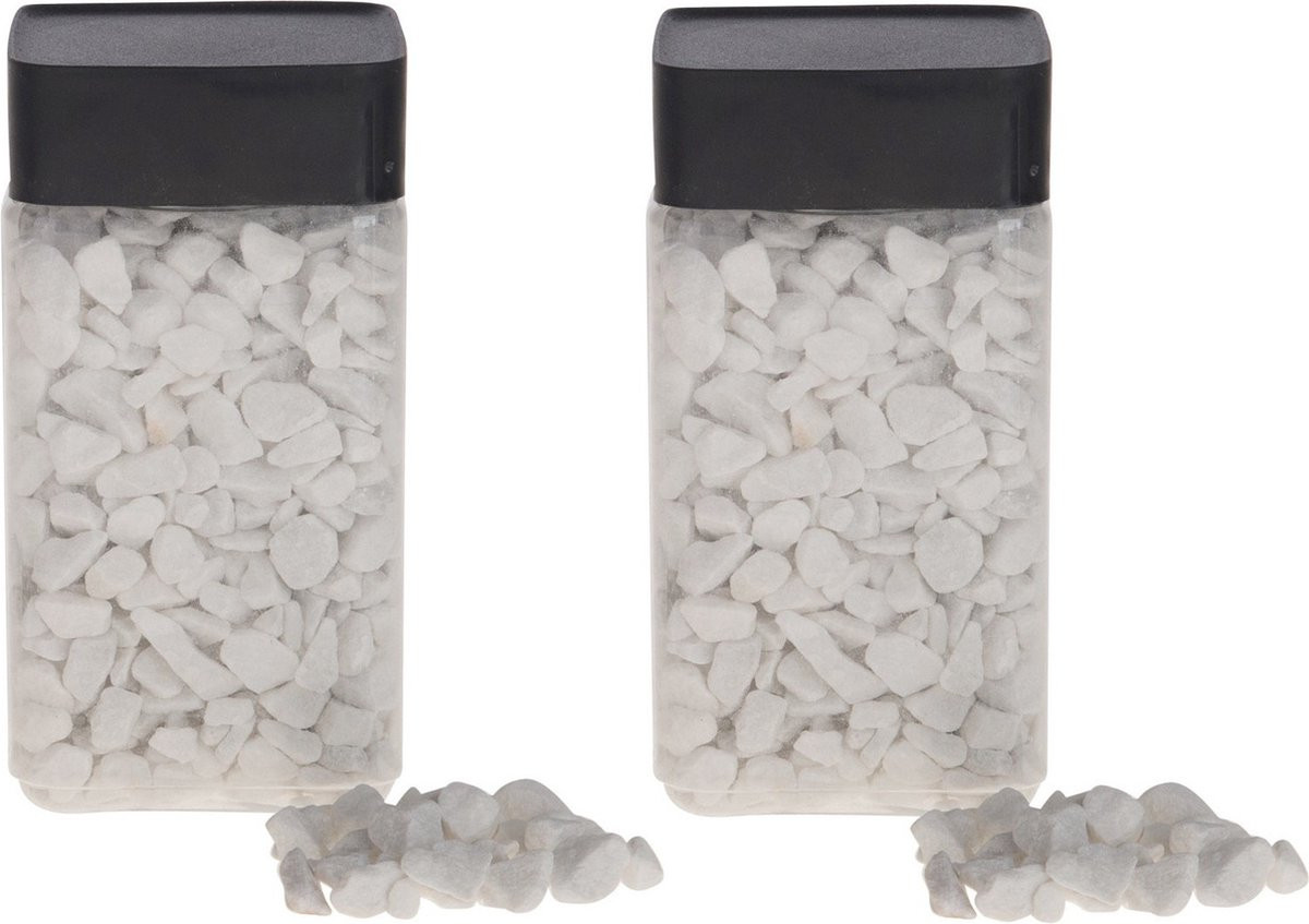 2x Witte decoratiestenen voor hobby en interieur - 600 gram
