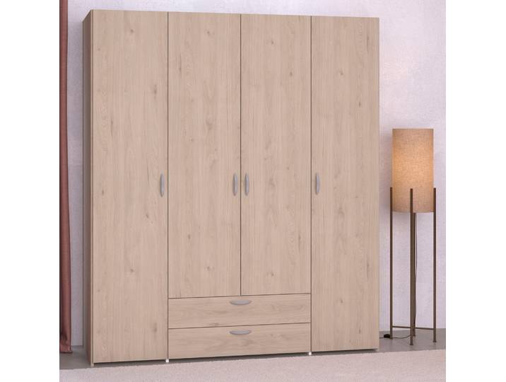 Kleiderschrank PARISOT Daily 11 , braun (jackson eiche nachbildung), B:160cm H:185cm T:51cm, Holzwerkstoff, Schränke, Kleiderschrank
