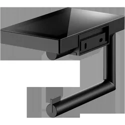 Keuco, Toilettenpapierhalter, WC-Papierhalter COLLECTION REVA mit Glas-Ablage offene Form sw ma