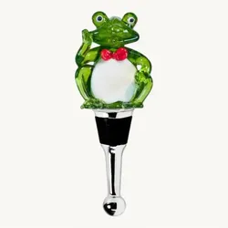 Flaschenverschluss Frosch (Höhe 11 cm) für Champagner, Wein und Sekt, im Stil traditioneller Glaskunst, Handarbeit (kleine Unebenheiten möglich)