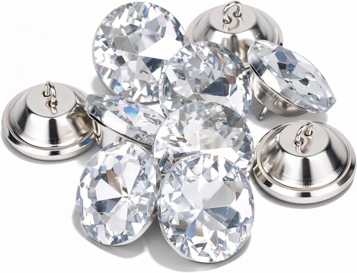 50 stuks Kristallen Diamant Knoppen - Helder - 20mm