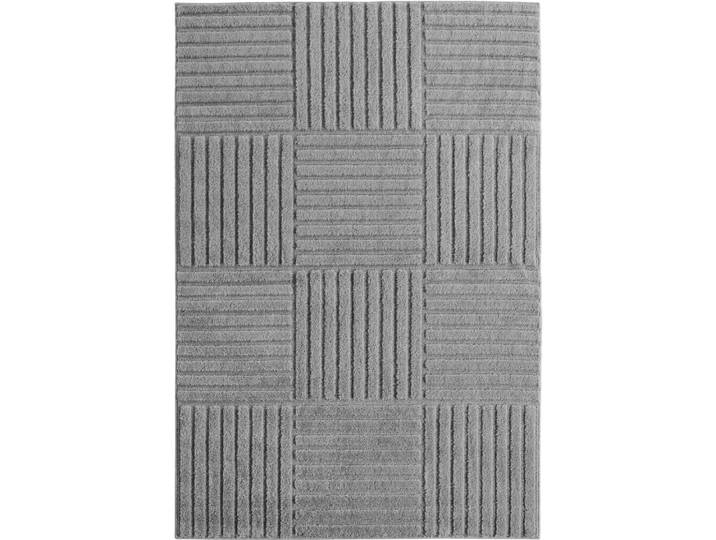 Tapis à motifs en relief damier gris 240x340cm