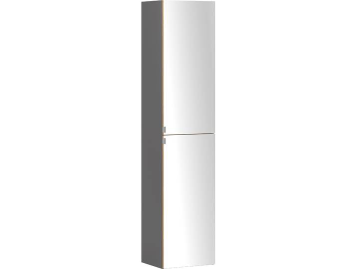Spiegelschrank WELLTIME TRIENT, Seiten-Spiegelschrank 40 cm, gedämpfte Scharniere , weiß (onyx, grau, wildeiche), B:40cm H:180cm T:35cm, MDF, Schränke, Spiegelschrank, onyx-grey/Wildeiche, gedämpfte Scharniere