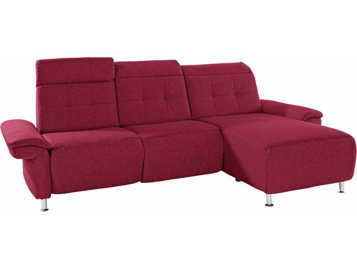 Ecksofa HOME AFFAIRE Manhattan L-Form , rot, B:270cm H:102cm T:168cm, Kunstleder SOFTLUX;Flachgewebe (100% Polyester);Struktur (100% Polyester), Sofas, Ecksofa, 2 Sitze mit elektrischer Relaxfunktion, verstellbare Armlehnen