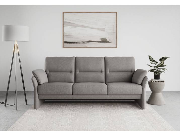 3-Sitzer Sofa, Microfaser, Dunkelgrau, 219×88×95 cm, Federkern, Modern, Domo-Collection