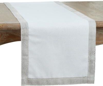 Saro Lifestyle Linen Blend Runner With Studded Borders