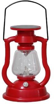 Snug & Styled Solar Flame Lantern Vintage Kerosene Style Outdoor Decorative Light red