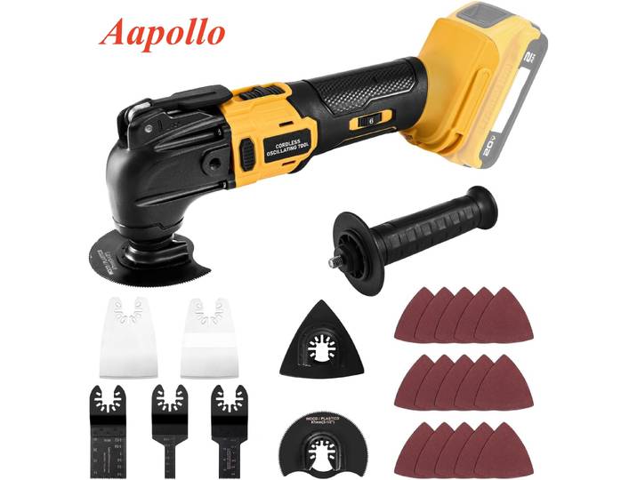 Outil multifonction oscillant sans balais, sans fil, à vibrations, pour le travail du bois, outil électrique multifonction, scie de coupe compatible avec Dewalt