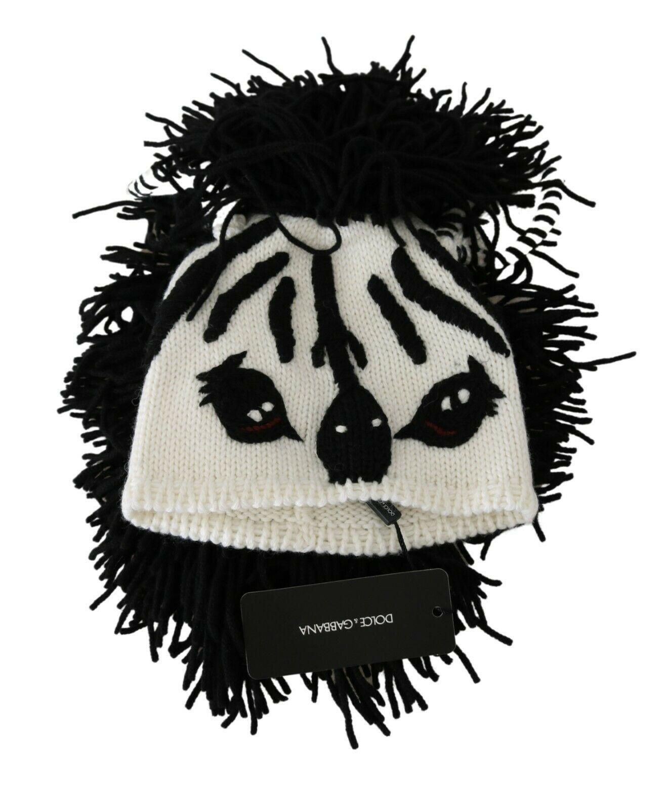 Dolce & Gabbana Black White Kasmier dierenontwerp Women's Hoed