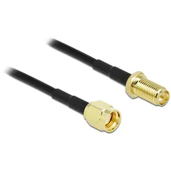 DELOCK Antennenkabel RP-SMA Stecker zu RP-SMA Buchse LMR 2m