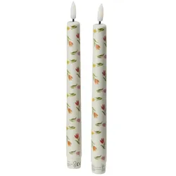 LED Stabkerze  2er Set   ¦ weiß ¦ Paraffin,Kunststoff ¦ Maße (cm): H: 25  Ø: 2.2