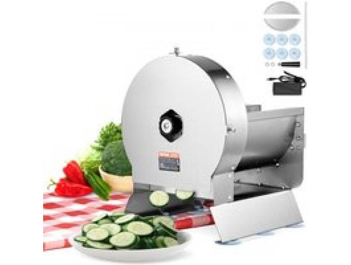 VEVOR Elektrischer Gemüsehobel, 0–12 mm Dicke, Einstellbare kommerzielle Schneidemaschine, Manueller Edelstahl-Lebensmittelschneider, Aufschnittmaschine, für Kartoffeln, Zitronen, Tomaten, Äpfel