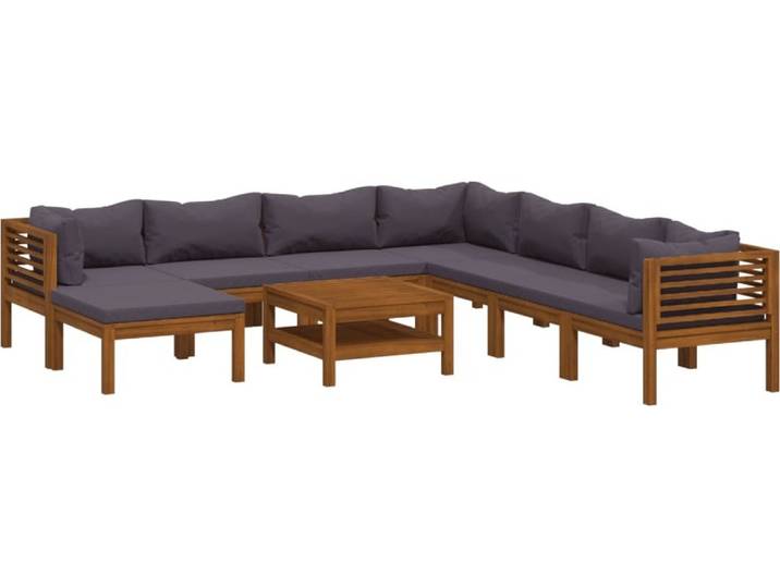 vidaXL 9-tlg. Garten-Lounge-Set mit Auflage Massivholz Akazie