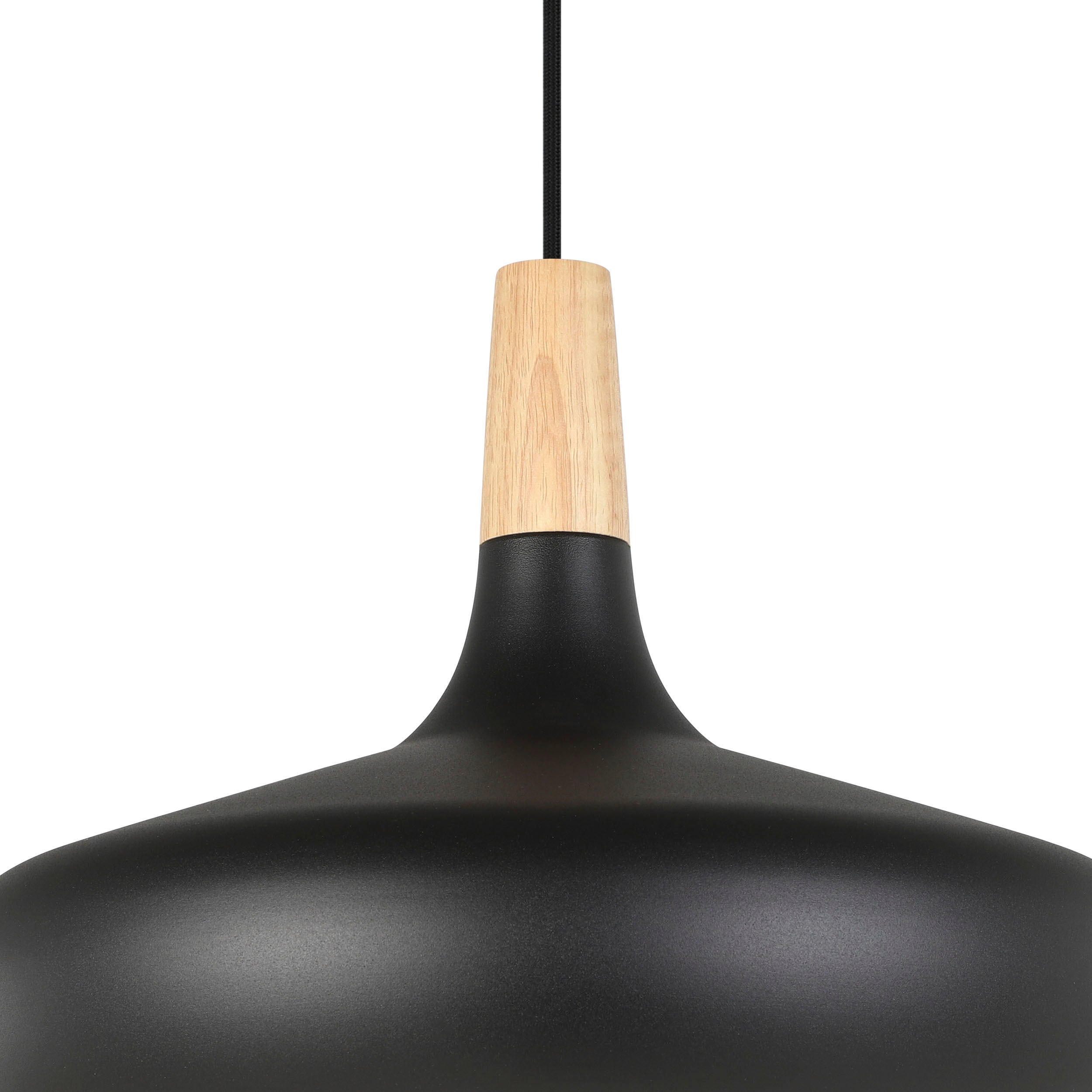 EGLO Hängeleuchte "SABINAR", braun (schwarz, holz), 1, Ø 40cm, 1 Stk., Leuchten, Pendellampe, H110 x Ø40 cm, 1X40W exkl., Hängeleuchte