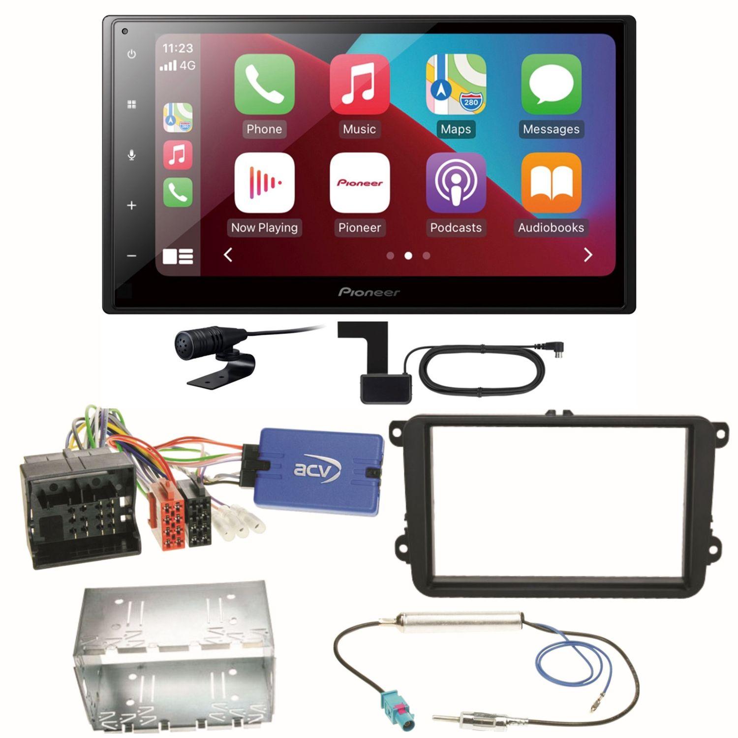Pioneer SPH-DA160DAB Android Auto CarPlay Einbauset für Beetle Jetta Sharan T5