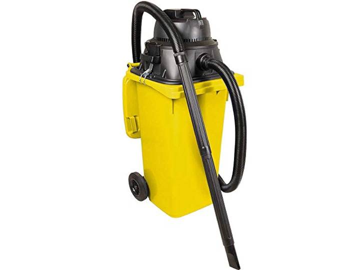 BRB Nass-/Trockensauger/Industriesauger 1100 Watt, mit 120 Liter Behälter (DIN Mülltonne) gelb