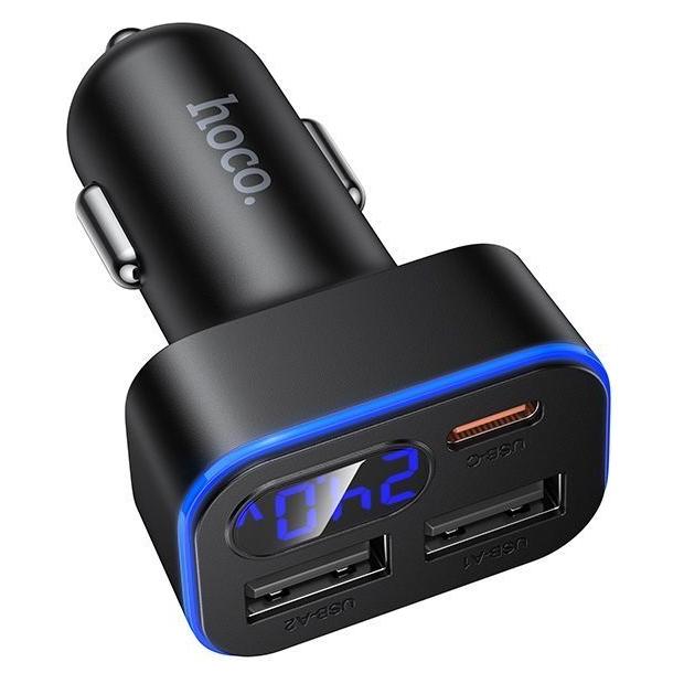 Hoco Auto charger Car charger with LCD 2xUSB A + 1xUSB C PD QC3.0 42W Z63A black (65631521)
