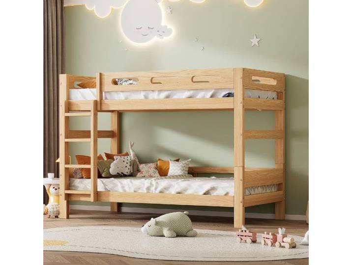 Lit Superposé Enfant en Bois 90x200cm Lit superposé 2 Places Divisé en 2 Lits Simples pour Adolescent et Enfant LITS SUPERPOSES