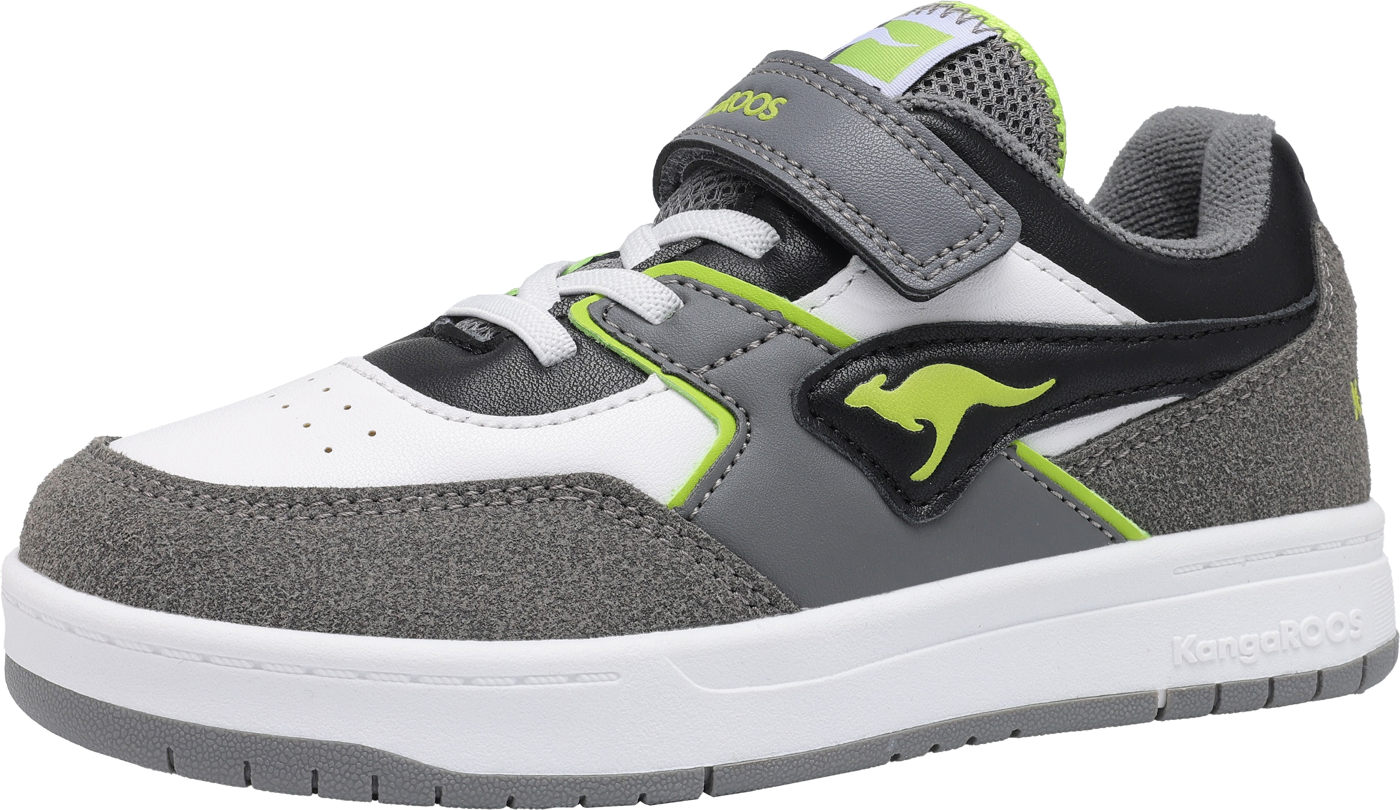Sneaker KANGAROOS "K-CP BOUNDER EV", Jungen, Gr. 32, grün (steel grau, neon grün), Synthetik, Schuhe Sneaker steel grau, neon grün 32