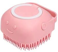 Uplift Treasures Silicone Pet Massage Shower Grooming Brush pink 2pcs
