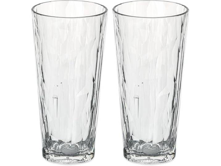 koziol Superglas Club No. 19, 2 Stück, 250 ml, Trink- & Cocktail-Glas aus kristallklarem Kunststoff, luxuriös, unzerbrechlich, wiederverwendbar, Party, Camping, 2er Set